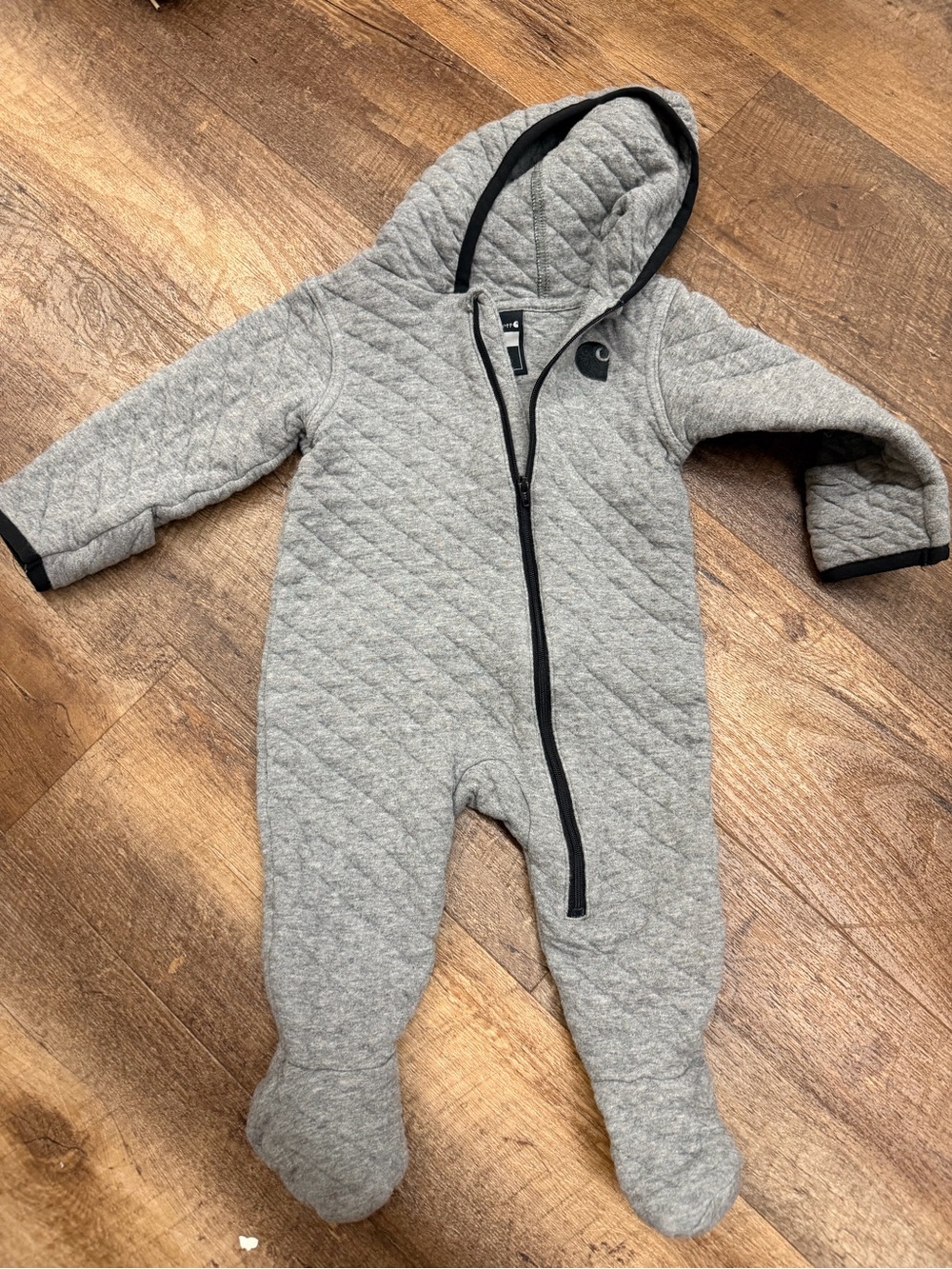 Carhartt Gray Quilted Hooded Footed One-Piece